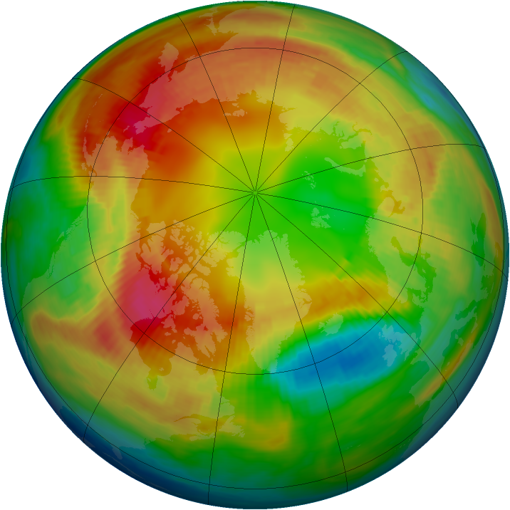 Arctic ozone map for 18 February 1988